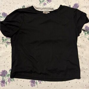 Black Fitted Crop T-Shirt